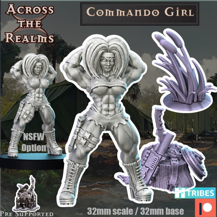 Commando Girl pinup body - Across the Realms 32mm