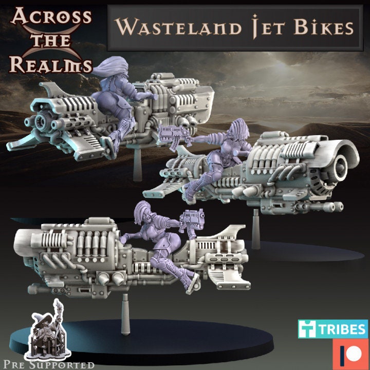 Wasteland Jet bikes Pinup - Across the Realms 32mm