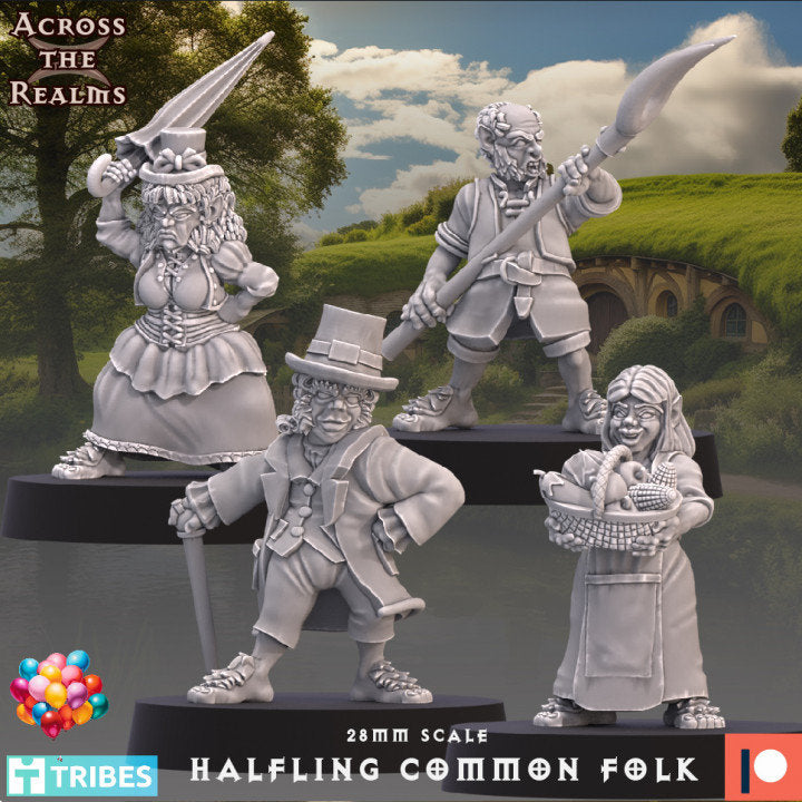 Halfling Common Folk - Across the Realms 28mm