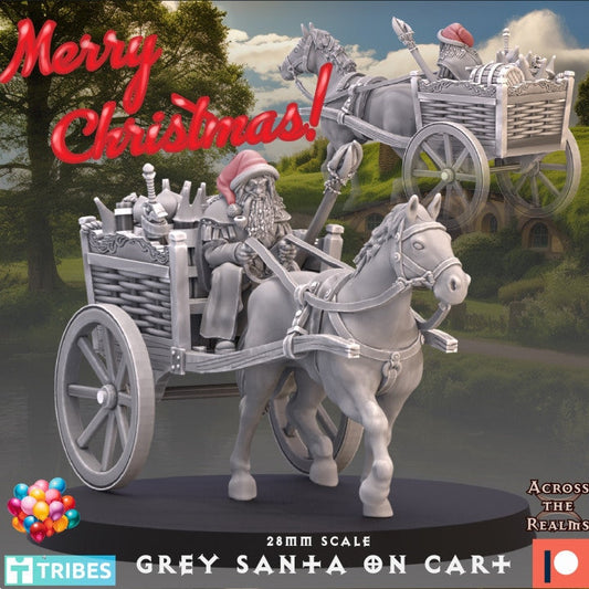 Gray Santa on cart - Across the Realms 28mm