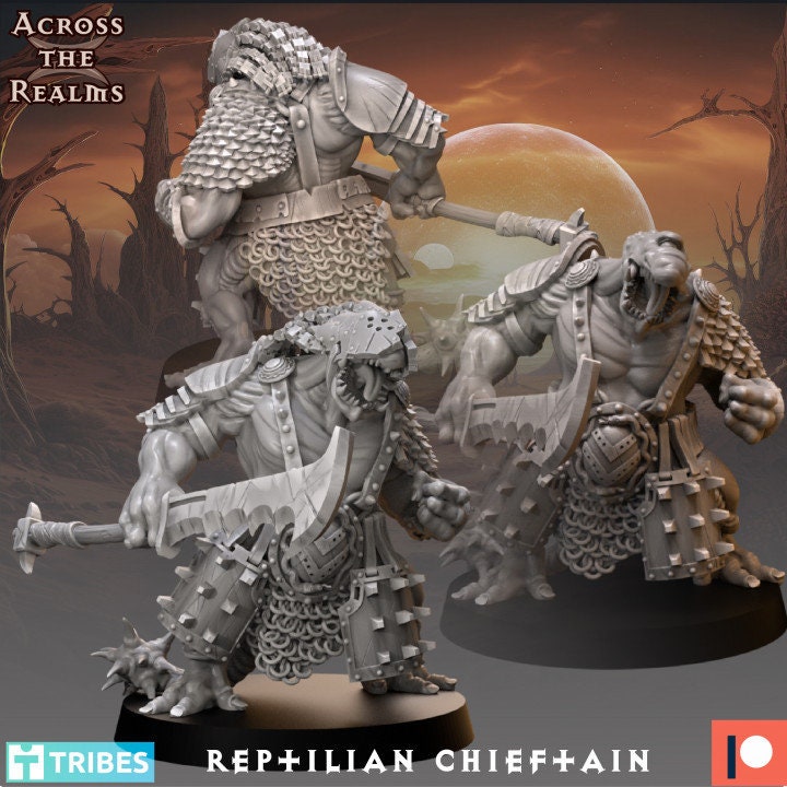 Reptillian Chieftain - Across the Realms 32mm