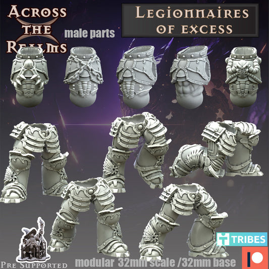 Legionaires of Excess Bits vers.B Torsos and Legs - Across the Realms 32mm