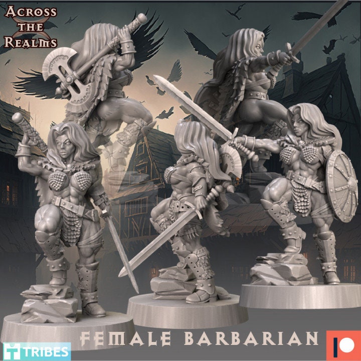 Female Barbarian - Across the Realms 32mm