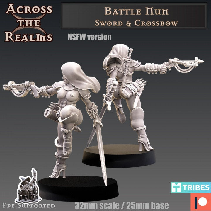 Battle Nun Sword & Crossbow vers.B - Across the Realms 32mm