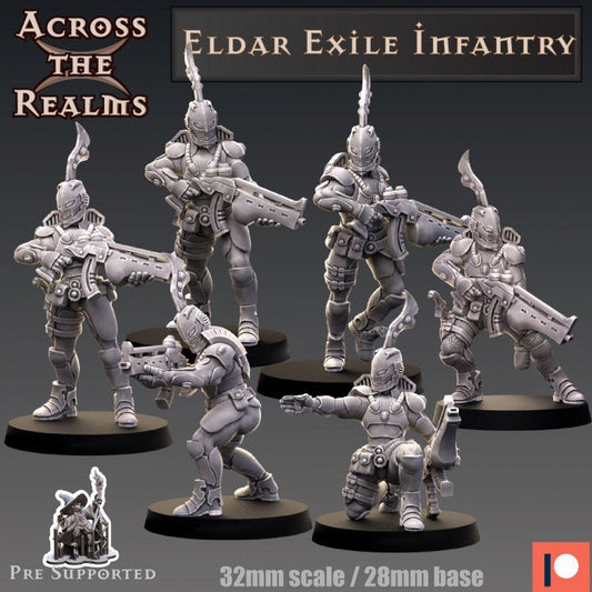 Eldar Exile Infantry vers.B - Across the Realms 32mm