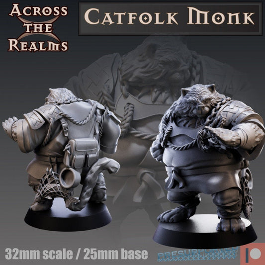 Catfolk Monk - Across the Realms 32mm