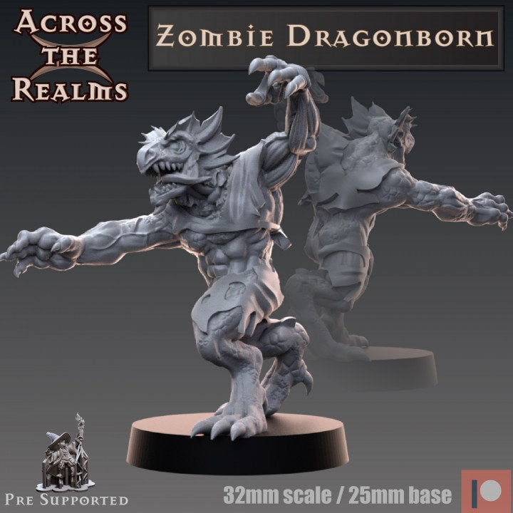 Zombie Dragonborn - Ganger boss - Across the Realms 32mm