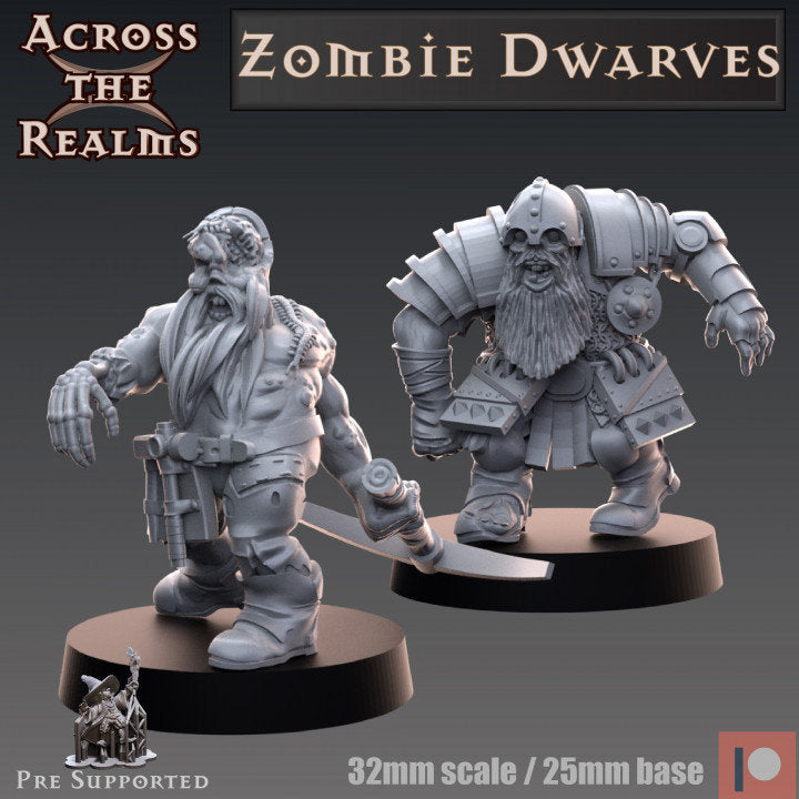 Zombie Dwarves - Ganger boss - Across the Realms 32mm