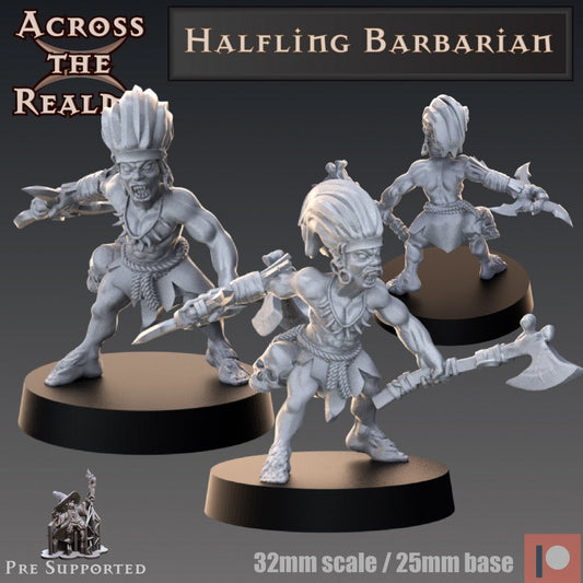 Halfling Barbarian - Across the Realms 32mm