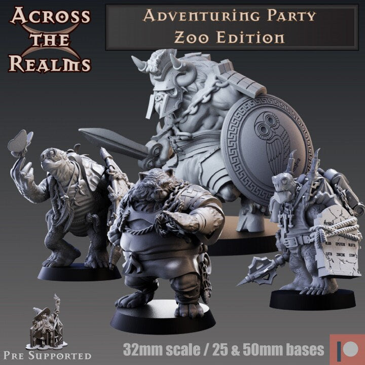 Adventuring Party - Zoo edition - Across the Realms 32mm