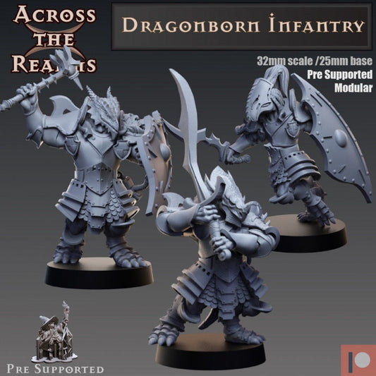 Dragonborn Infantry - Across the Realms 32mm