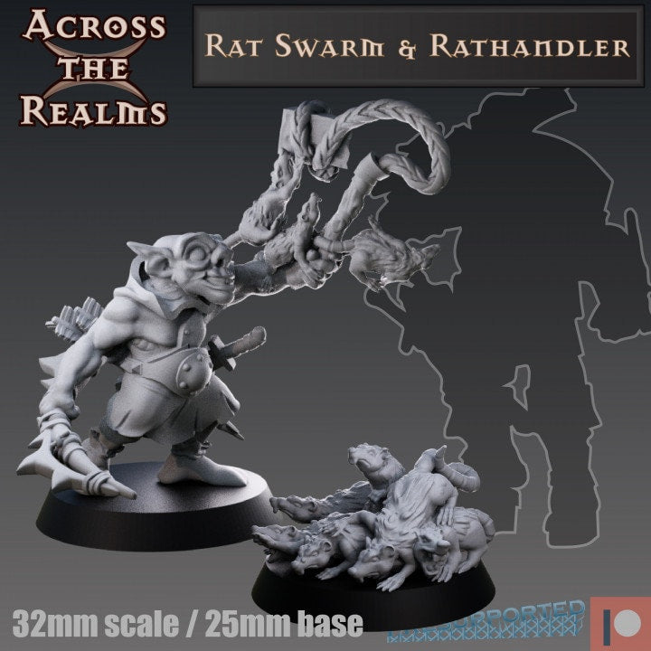 Rat Handler and rat swarm - Across the Realms 32mm