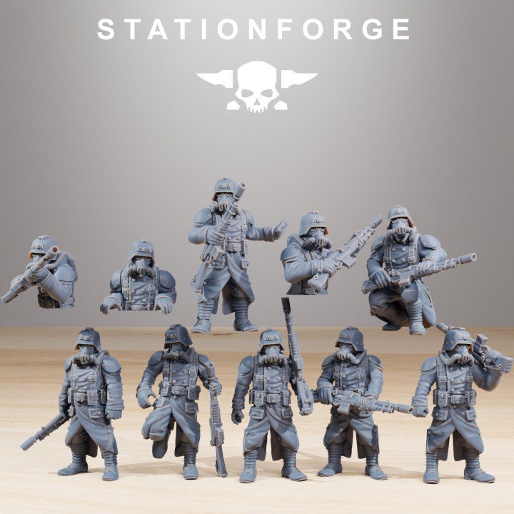 GrimGuard Transport Tank crew - StationForge - 28mm