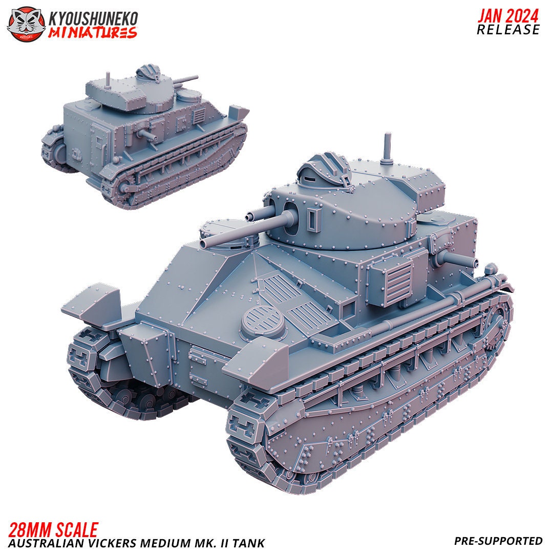 Vickers Medium MK II Tank - Australian Army ww2 - Kyoushuneko Miniatures