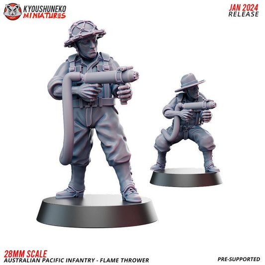 Flamethrower Team - Australian Pacific Infantry ww2 - Kyoushuneko Miniatures