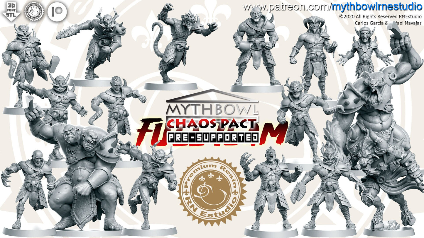 Chaos Pact Team 16 Fantasy Football miniatures - Rnestudio 32mm