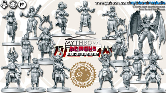 Demons Team 16 Fantasy Football miniatures - Rnestudio 32mm