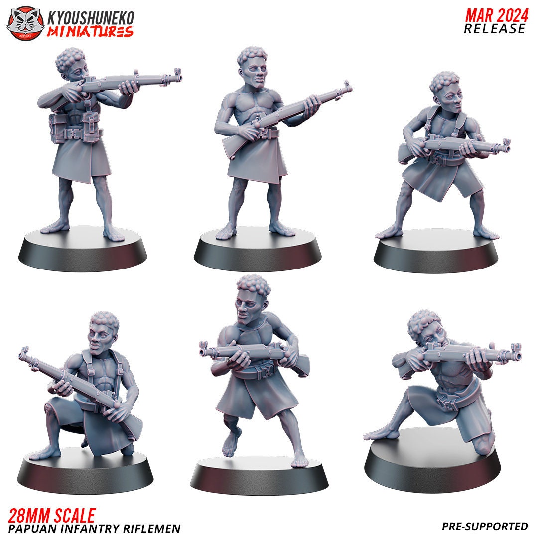 Papuan Infantry - Riflemen ww2 - Kyoushuneko Miniatures