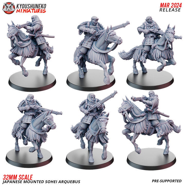 Japanese Mounted Sohei Arquebus - Kyoushuneko Miniatures