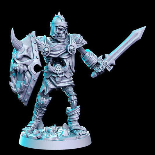 Skeleton Warrior with sword and shield - Rnestudio 32mm