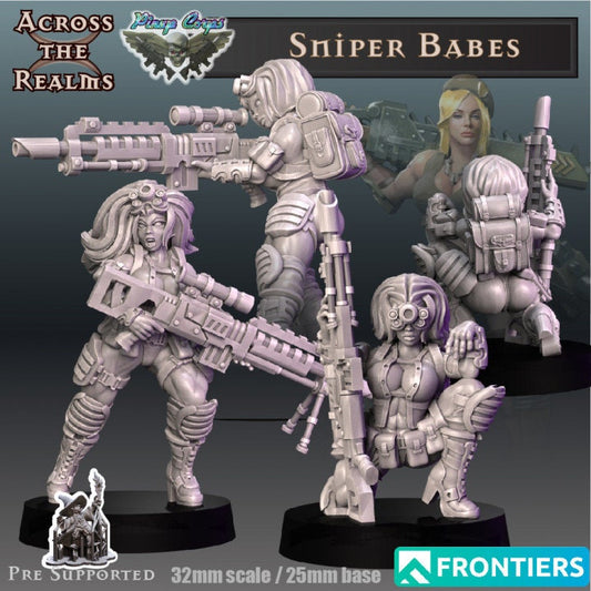 Sniper Babes pinup body - Across the Realms 32mm