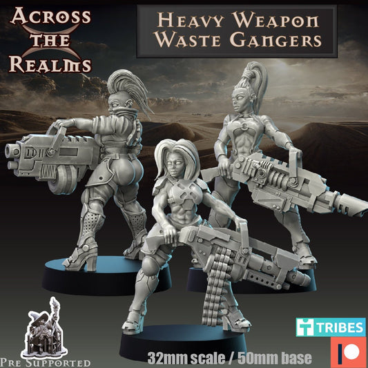 Heavy Weapon Waste Gangers Pinup - Across the Realms 32mm