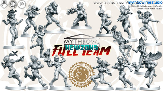 Newzons Team 16 Fantasy Football miniatures - Rnestudio 32mm