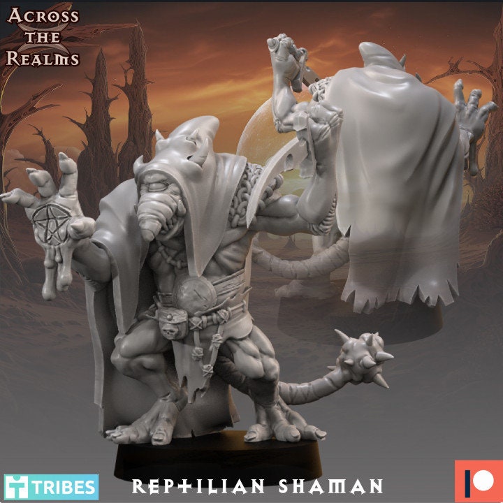 Reptillian Shaman - Across the Realms 32mm