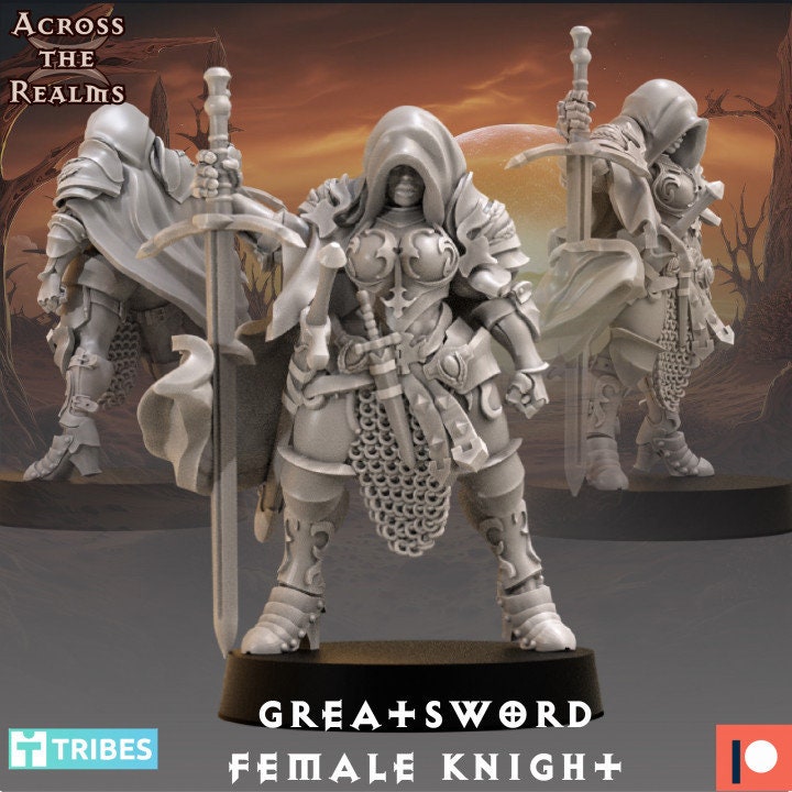 Greatsword Female Knight - Across the Realms 32mm