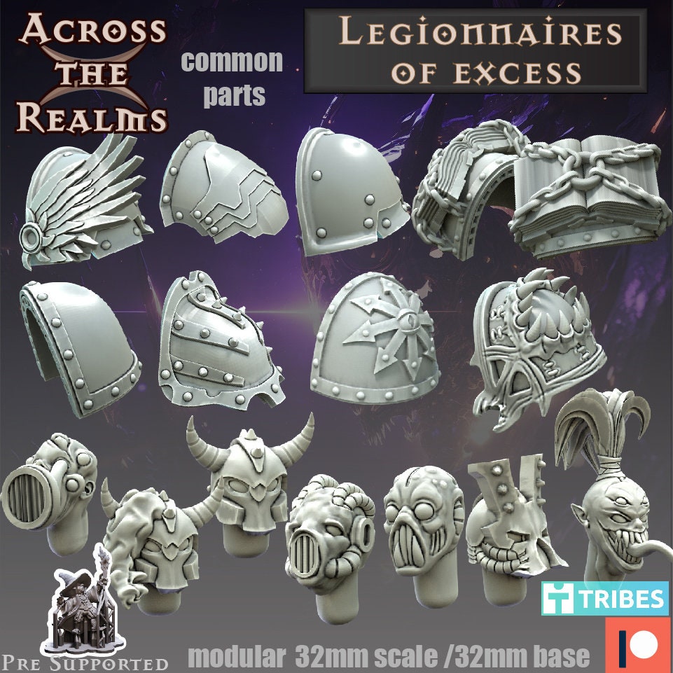 Legionaires of Excess Bits vers.A heads and shoulders - Across the Realms 32mm