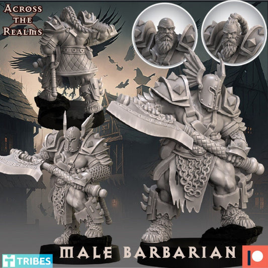 Male Barbarian - Across the Realms 32mm