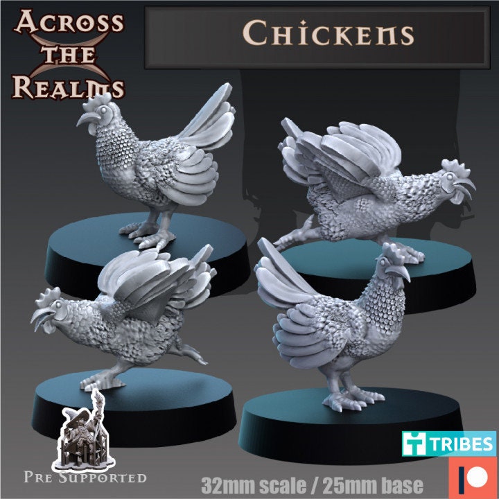 Chickens - Across the Realms 32mm