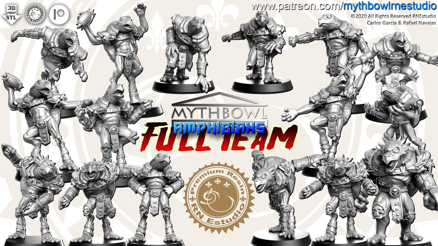 Amphibians Team 16 Fantasy Football miniatures - Rnestudio 32mm