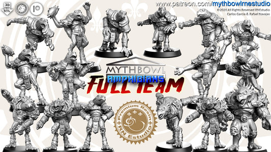 Amphibians Team 16 Fantasy Football miniatures - Rnestudio 32mm