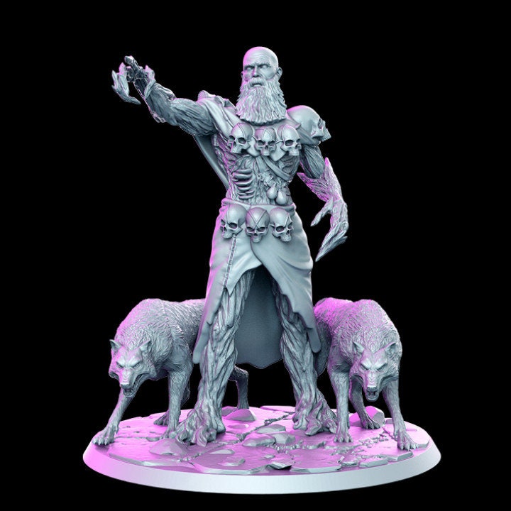 Keoghradan- Druid with wolves - Rnestudio 32mm