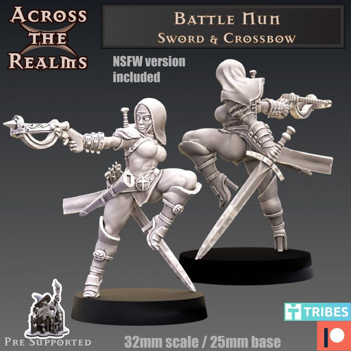 Battle Nun Sword & Crossbow vers.A - Across the Realms 32mm