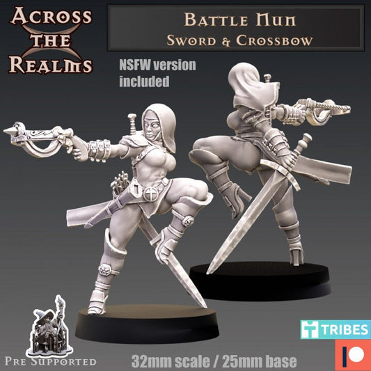 Battle Nun Sword & Crossbow vers.A - Across the Realms 32mm