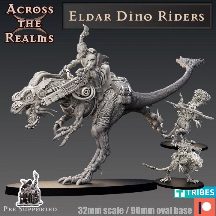 Eldar Exile Dino Riders - Across the Realms 32mm