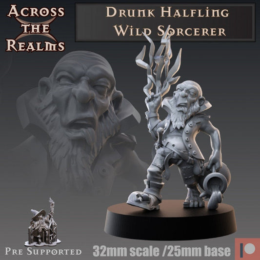 Drunk Halfling Wild Sorcerer - Across the Realms 32mm