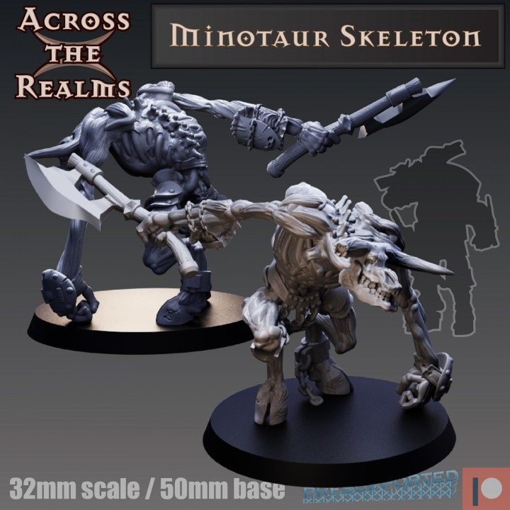 Minotaur Skeleton - Across the Realms 32mm