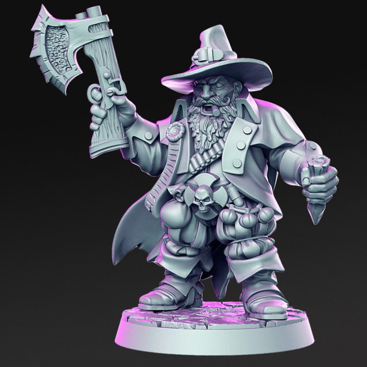 Balur van Helding - Dwarf vampire hunter - Rnestudio 32mm