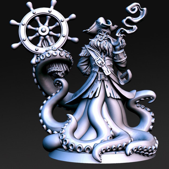 Captain Quidd - Pirate Octopus Captain - Rnestudio 32mm