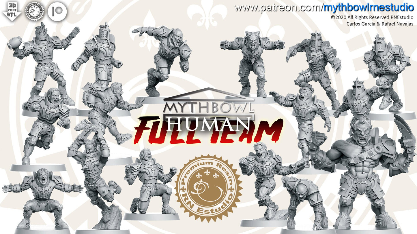 Human Team 16 Fantasy Football miniatures - Rnestudio 32mm