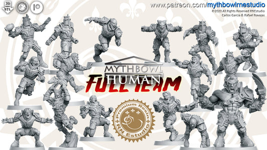 Human Team 16 Fantasy Football miniatures - Rnestudio 32mm