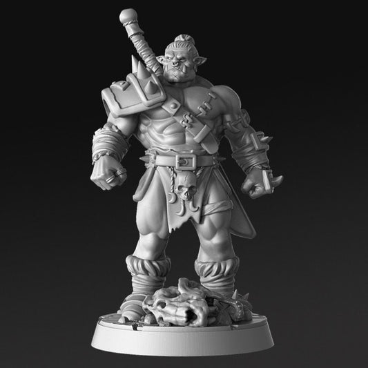 Nadug- Half Orc Warrior - Rnestudio 32mm