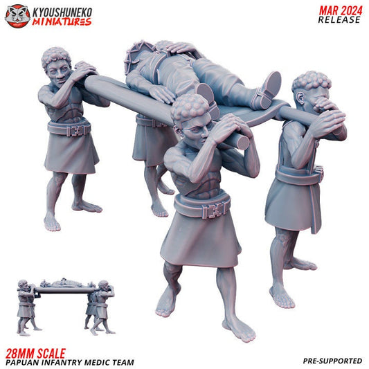 Papuan Infantry - Medic Team ww2 - Kyoushuneko Miniatures