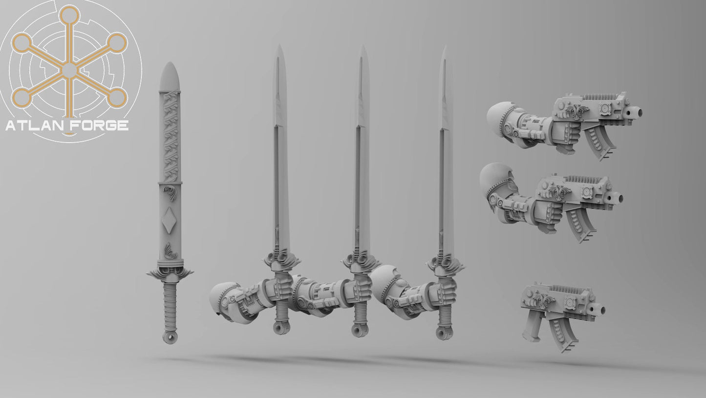 Arms and weapons - The Knights Angelic - Bits - Atlan Forge