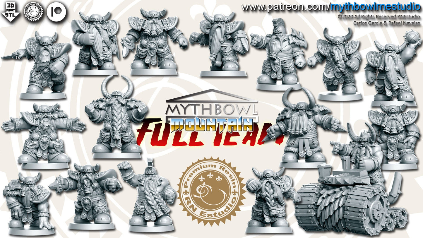 Mountain Team 16 Fantasy Football miniatures - Rnestudio 32mm