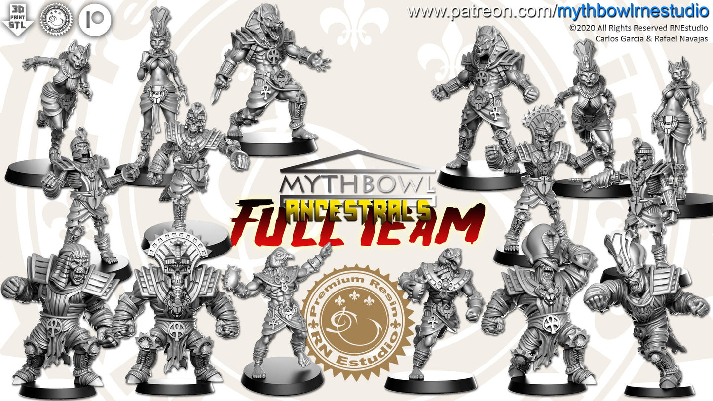 Ancestrals Team 16 Fantasy Football miniatures - Rnestudio 32mm