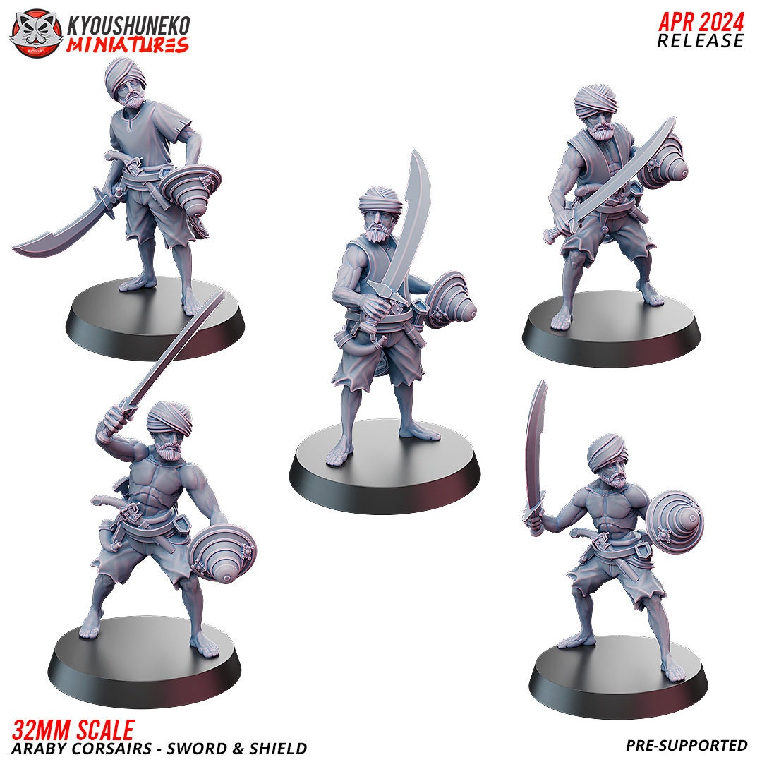 Araby Corsairs Sword & Shield - Kyoushuneko Miniatures